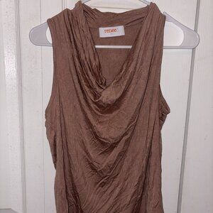 Brown sleeveless blouse